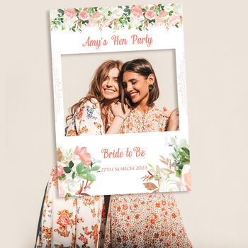 Pink Floral Hen Party Sign And Photobooth Frame, 3 of 4
