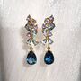 Blue Gemstone Drop Earrings In Sterling Silver And Gold, thumbnail 8 of 10