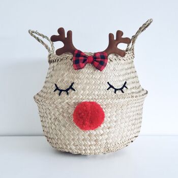 Reindeer Christmas Belly Basket, 2 of 4