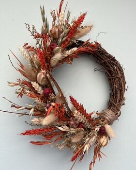 Autumn Small Dried Flower Wreath, 5 of 7