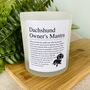 Fun Personalised Dachshund Owner Affirmation Candle, thumbnail 2 of 11