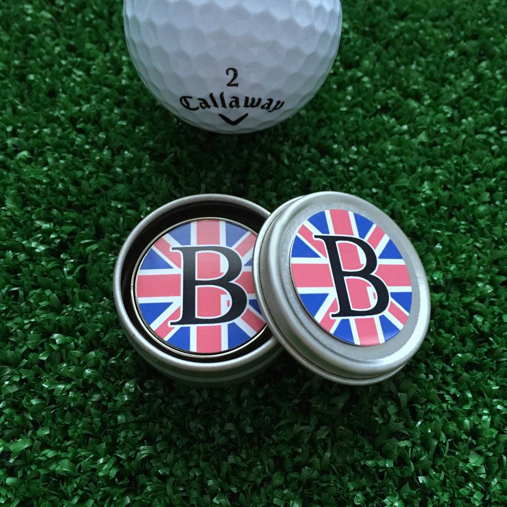 Personalised Initial Union Jack Golf Ball Marker By Hope And Halcyon ...