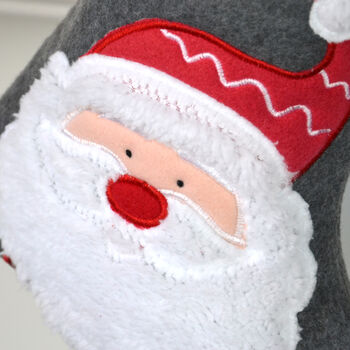 Personalised Grey Felt Santa Stocking, 4 of 6