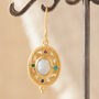 Moonstone Textured Drop 18 K Gold And Silver Earrings, thumbnail 6 of 10
