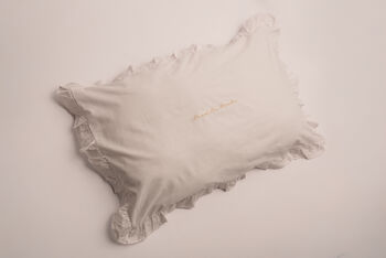 Personalised Embroidered Ruffle Pillow Cover, 3 of 9