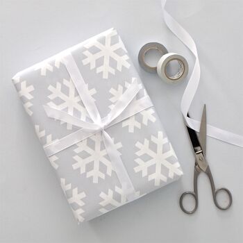 Snowflake Christmas Wrapping Paper Set, 7 of 7