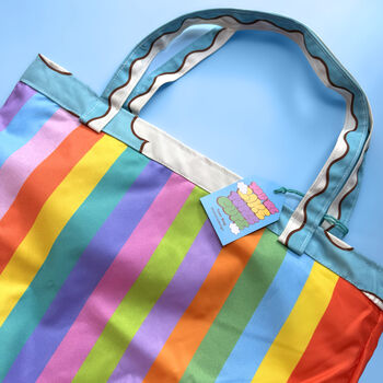 Problems And Clouds Rainbow Cotton Reversible Waterproof Canvas Tote Bag, 4 of 8