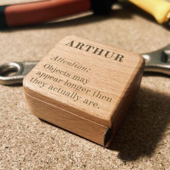 Personalised Wooden Tape Measure, 4 of 5