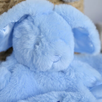Personalised Blue Bunny Comforter For Baby, 2 of 6