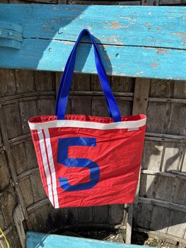 Genoa Upcycled Sailcloth Tote Bag, 5 of 7