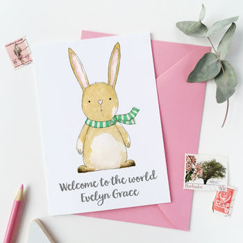 Personalised New Baby Rabbit Card, 3 of 6