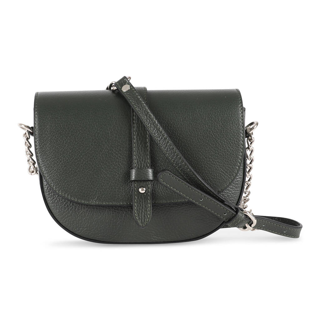 Green Leather Small Cross Body Saddle Bag By The Leather Store ...
