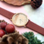 Classic Rose Gold Red Vintage Unisex Wood Watch, thumbnail 2 of 11