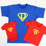 Dad And Baby Superhero T Shirt Set, thumbnail 3 of 5