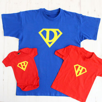 Dad And Baby Superhero T Shirt Set, 3 of 5