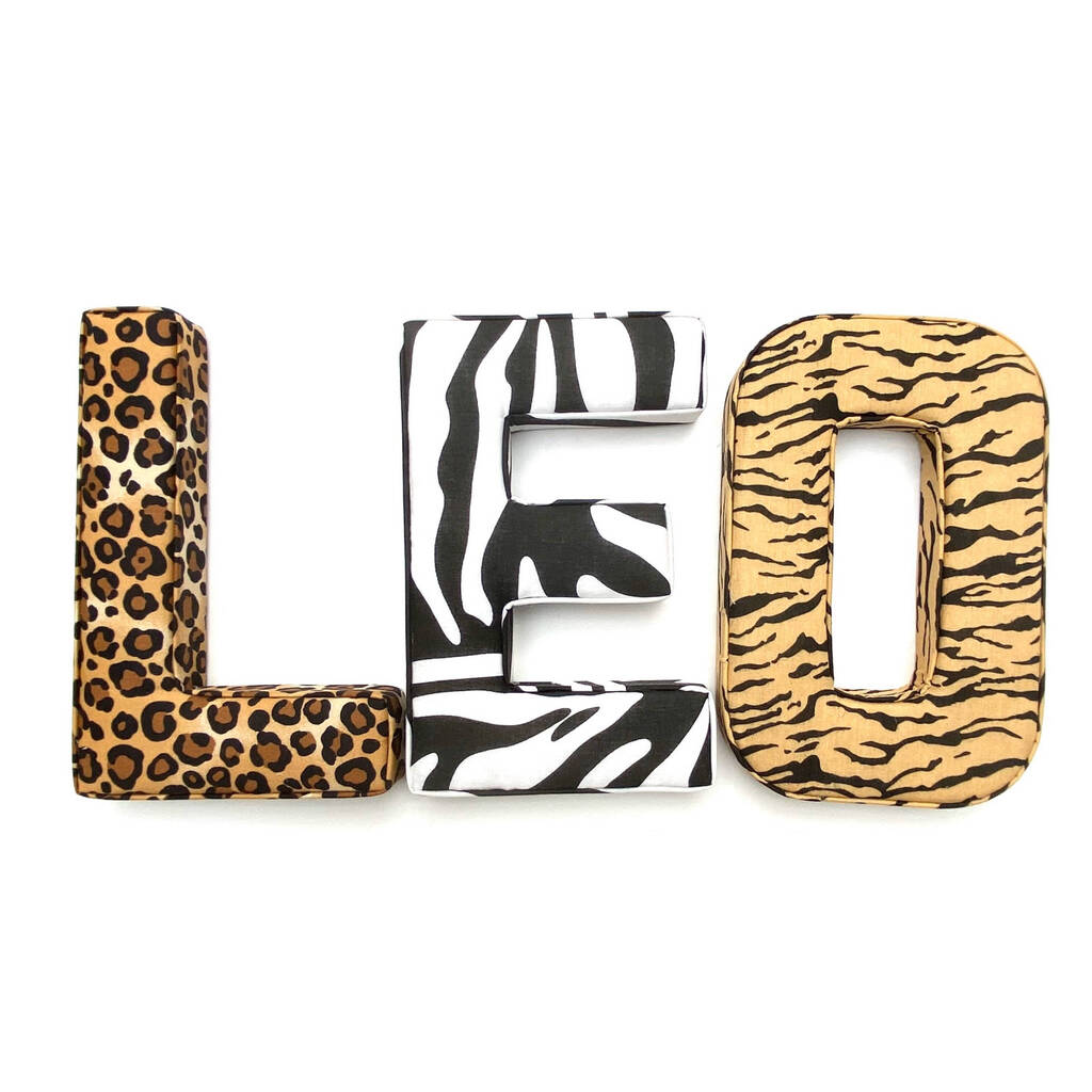 Animal Print Full Name Fabric Letters By Laura's Love Letters |  