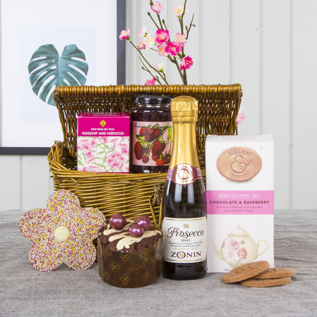 prosecco afternoon tea time gift hamper by virginia hayward