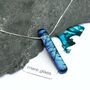 Ice Blue Glass And Sterling Silver Pendant Necklace, thumbnail 2 of 12