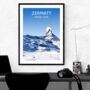 Zermatt Swiss Ski Resort Art Print, thumbnail 3 of 3