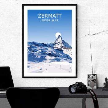 Zermatt Swiss Ski Resort Art Print, 3 of 3