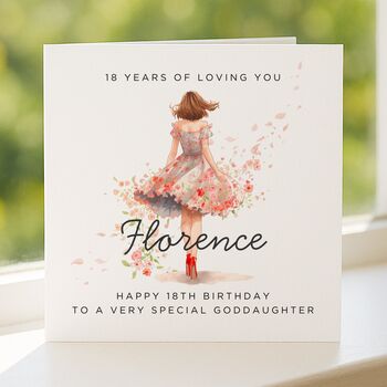 Personalised 18th Birthday Card For Special Goddaughter, 4 of 7