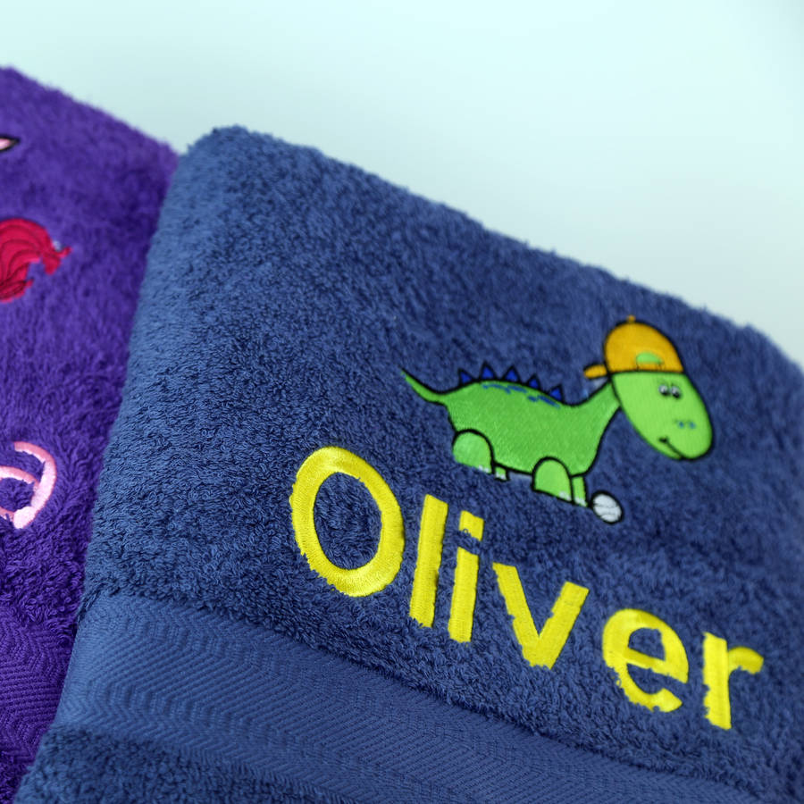 kids personalised bath towel by duncan stewart
