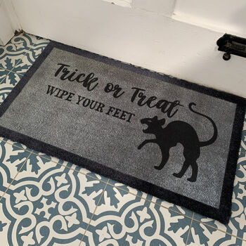 Halloween Cat ‘Trick Or Treat’ Internal Doormat, 2 of 2