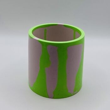 Graffiti Round Decorative Pot Green And Lilac, 4 of 6