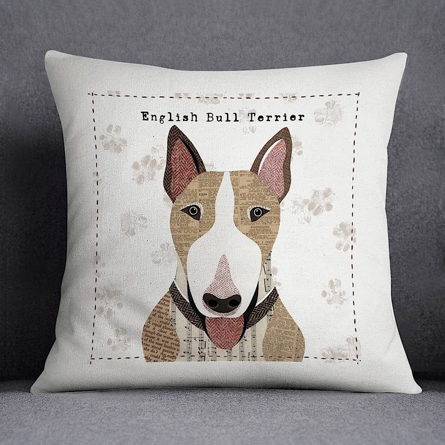 english bull terrier pillow