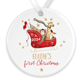 Personalised Baby's First Christmas Ceramic Ornament, 3 of 4