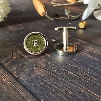 Personalised Monogrammed Initials Leather Cufflinks, 4 of 9