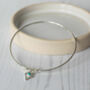 Sterling Silver Diamond And Turquoise Charm Bangle, thumbnail 2 of 4
