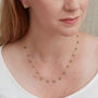 Emerald Beaded Silver Gold Plated Short Chain Necklace, thumbnail 3 of 9