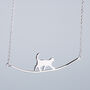 Sterling Silver Walking Cat Pendant Necklace, thumbnail 1 of 6