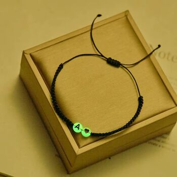 Set Of Two Glow In The Dark Braided Initial Bracelets, 6 of 7