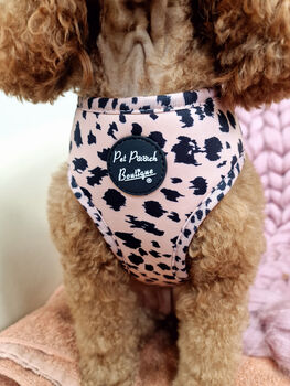 Beige And Black Scruffy Dots Dog Harness, 9 of 9