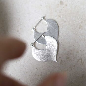Sterling Silver Love Leaf Drop Earrings, 6 of 7