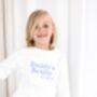 Daddy's Bestie Father's Day Bow Embroidered Sweatshirt Jumper, thumbnail 3 of 6