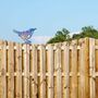 Metal Wren Garden Decor Rusty Bird Fence Topper Art, thumbnail 3 of 10