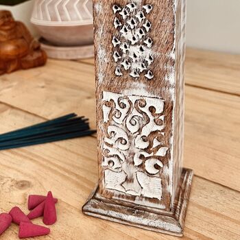 Wooden Incense Stick Holder Tree Of Life Incense Tower, 4 of 6