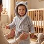 Personalised Baby Hooded Dressing Gown | New Baby Gift, thumbnail 1 of 4
