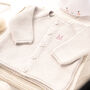 New Baby Pale Grey And Cream Knitted Outfit Gift Set, thumbnail 4 of 9