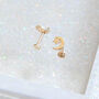 14 Carat Gold Moonlight, Solid Gold Labret Earring, thumbnail 5 of 5