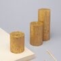 G Decor Adelle Aurelia Gold Signature Waxwork Pillar Candle In Warm Gold, thumbnail 1 of 5