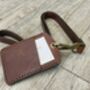 Personalised Spanish Brown Leather ID Holder And Lanyard, thumbnail 3 of 12