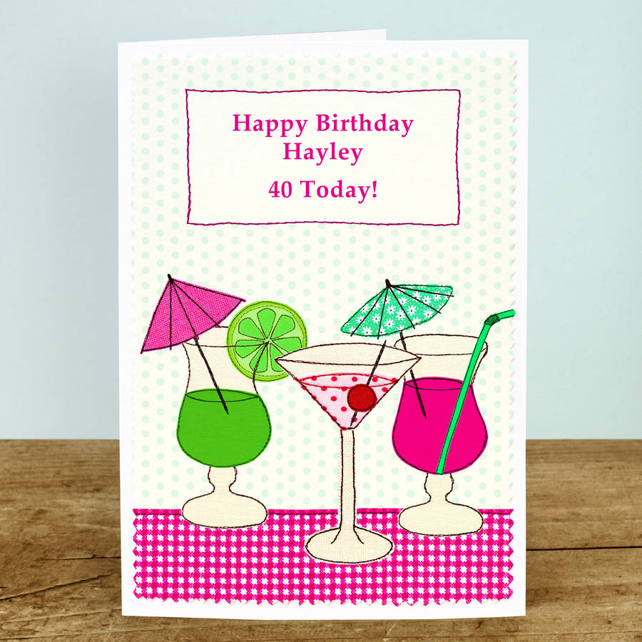 Cocktails Personalised Birthday Card By Jenny Arnott Cards And Ts