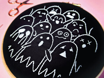 Halloween Ghosts Glow In The Dark Embroidery Kit, 5 of 6