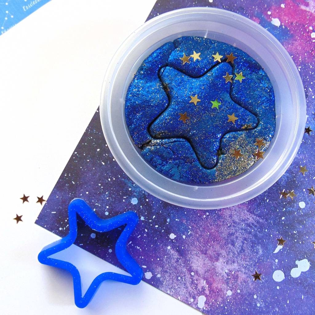 Image of Glittery Super Space Dough With Cutter