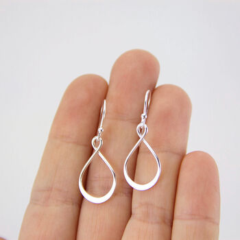 Sterling Silver Infinity Knot Drop Earrings, 2 of 9