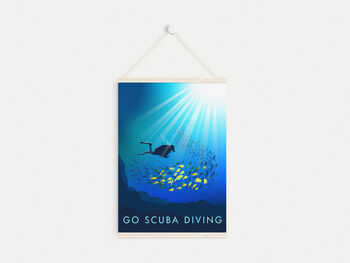 Go Scuba Diving Travel Poster Art Print, 6 of 8